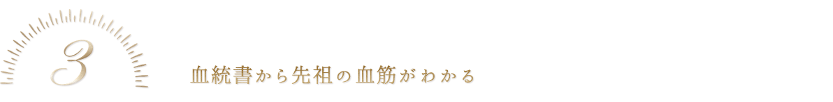 3 血統書から先祖の血筋がわかる